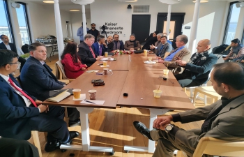 The delegation led by Hon’ble Finance Minister Mr. Suresh Khanna from the State of Uttar Pradesh in connection with @InvestUP held a breakfast meeting @BayAreaCouncil in San Francisco on 15 December 2022.  The invitees included leaders in Pharma and Bio-tech industry and some Indian origin entrepreneurs including Ms. Priya and Dr. Nandini Tandon.  There was also an interaction with Ms. Rosch virtually with the group on board Klamath, the office of Bay Area Council.  Mr. Sean Randolph, Senior Director, Bay Area Council Economic Institute detailed about his forthcoming India report and was positive on India’s growth story.  Mr. Sidharth Nath Singh, Hon’ble Member of Legislative Assembly; Mr. Awanish Kumar Awasthi, Senior Advisor to Hon’ble Chief Minister of UP; Mr. Arvind Kumar, Additional Chief Secretary; Mr. Amit Singh, Secretary to Hon’ble Chief Minister of UP and Consul General of India Dr. T.V. Nagendra Prasad were present in the meetings.